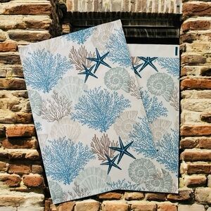 (10) 10x13 Coral Seashell Starfish Poly Mailers